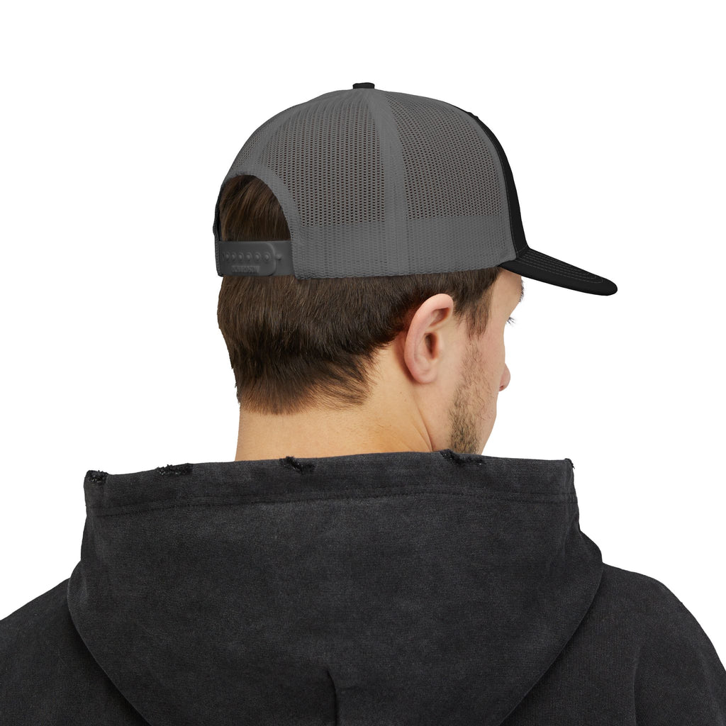 Golf Crossed Clubs Snapback Trucker Cap - White Logo