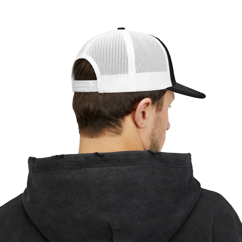 Golf Crossed Clubs Snapback Trucker Cap - White Logo