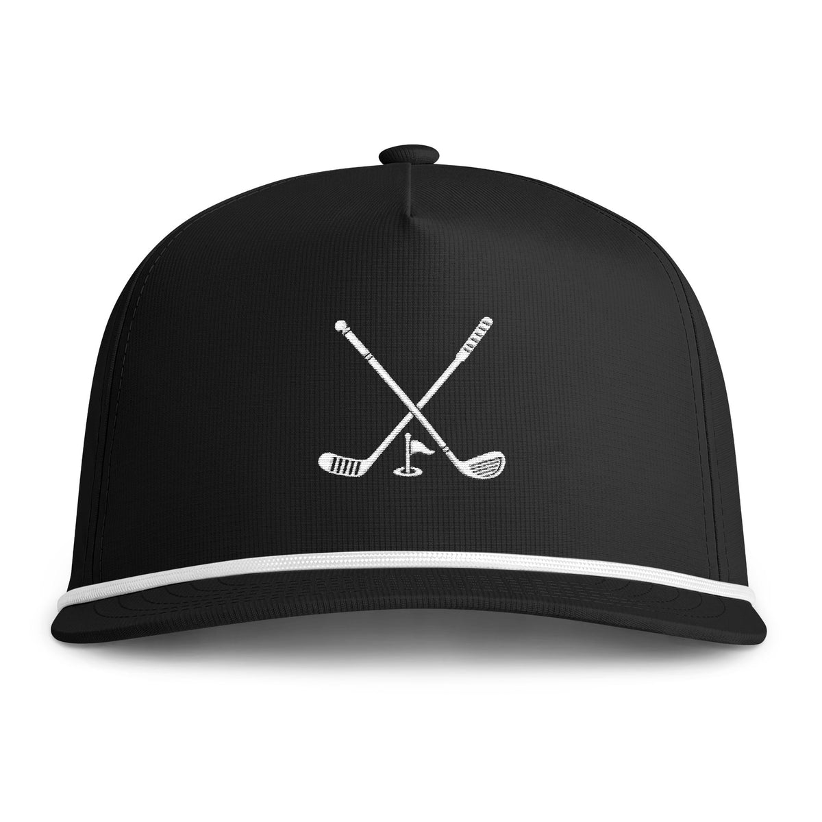 White Logo First Line Fairways Embroidered Vintage Rope Cap